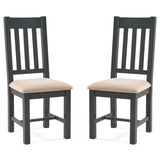 Bordeaux Dining Chair Dark Grey Taupe Polyester(2 chairs)