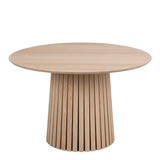 Christo Round Din. Table White Oak & Becca Dining Chair in Light Brown (4 chairs)