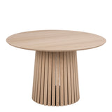 Christo Round Din. Table White Oak & Becca Dining Chair in Light Brown (4 chairs)