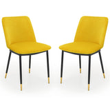 Delaunay Dining Chair Mustard Fabric Black Legs(2 Chairs)