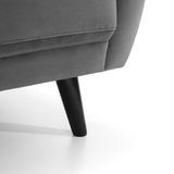 Monza Three-seater Dark Grey Velvet Fabric