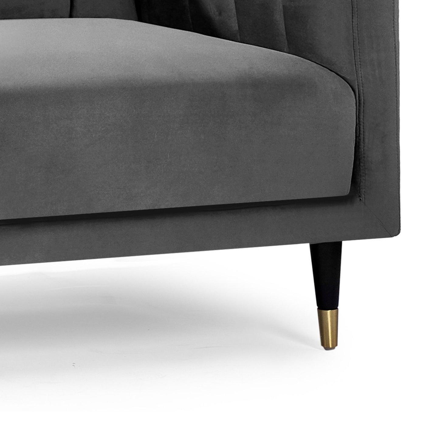 Salma 3 Seater Sofa Scalloped Back Grey