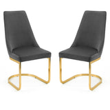 Vittoria Cantilever Dining Chair Grey Gold(2 Chairs)