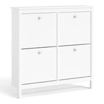 Madrid Shoe Cabinet 4 Compartments In Matt Black Or White - FURNITURE CURLS