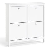 Madrid Shoe Cabinet 4 Compartments In Matt Black Or White - FURNITURE CURLS