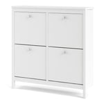 Madrid Shoe Cabinet 4 Compartments In Matt Black Or White - FURNITURE CURLS