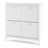 Madrid Shoe Cabinet 4 Compartments In Matt Black Or White - FURNITURE CURLS