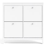 Madrid Shoe Cabinet 4 Compartments In Matt Black Or White - FURNITURE CURLS
