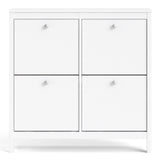 Madrid Shoe Cabinet 4 Compartments In Matt Black Or White - FURNITURE CURLS