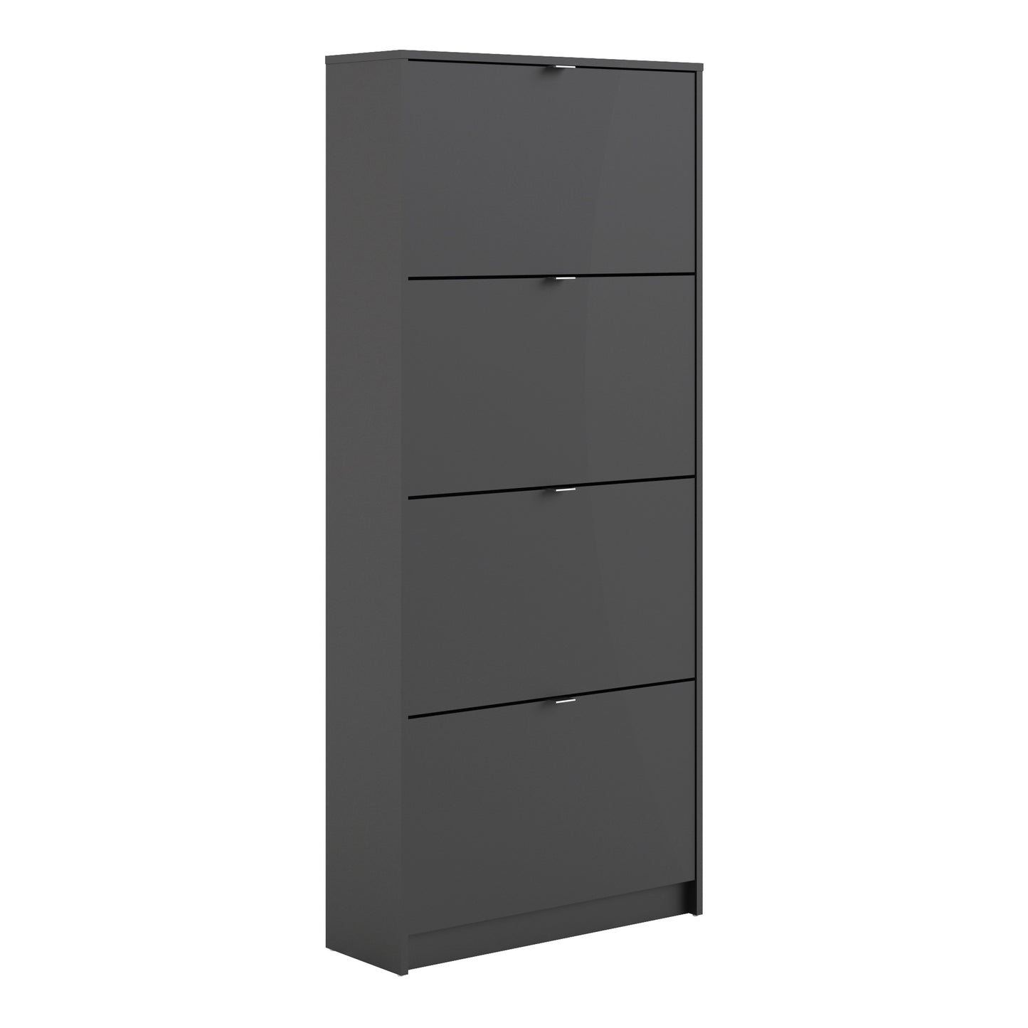 Shoes Matt Black Cabinet 4 Tilting Doors (2 Layers)