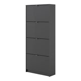 Shoes Matt Black Cabinet 4 Tilting Doors (2 Layers)