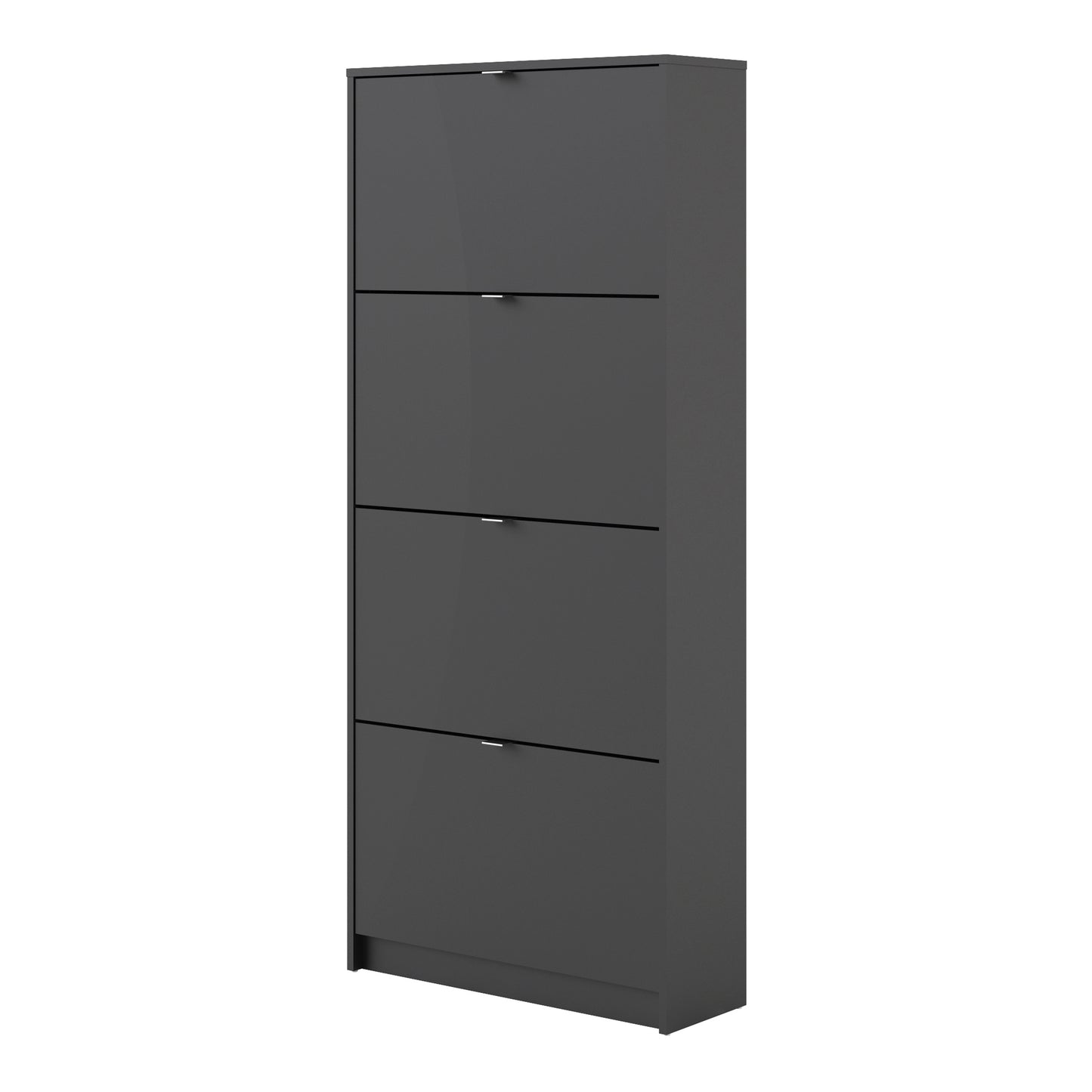 Shoes Matt Black Cabinet 4 Tilting Doors (2 Layers)