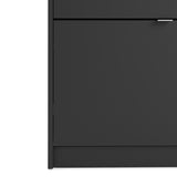 Shoes Matt Black Cabinet 4 Tilting Doors (2 Layers)