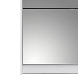 Shoes White Cabinet 4 Mirror Tilting Doors (2Layers)