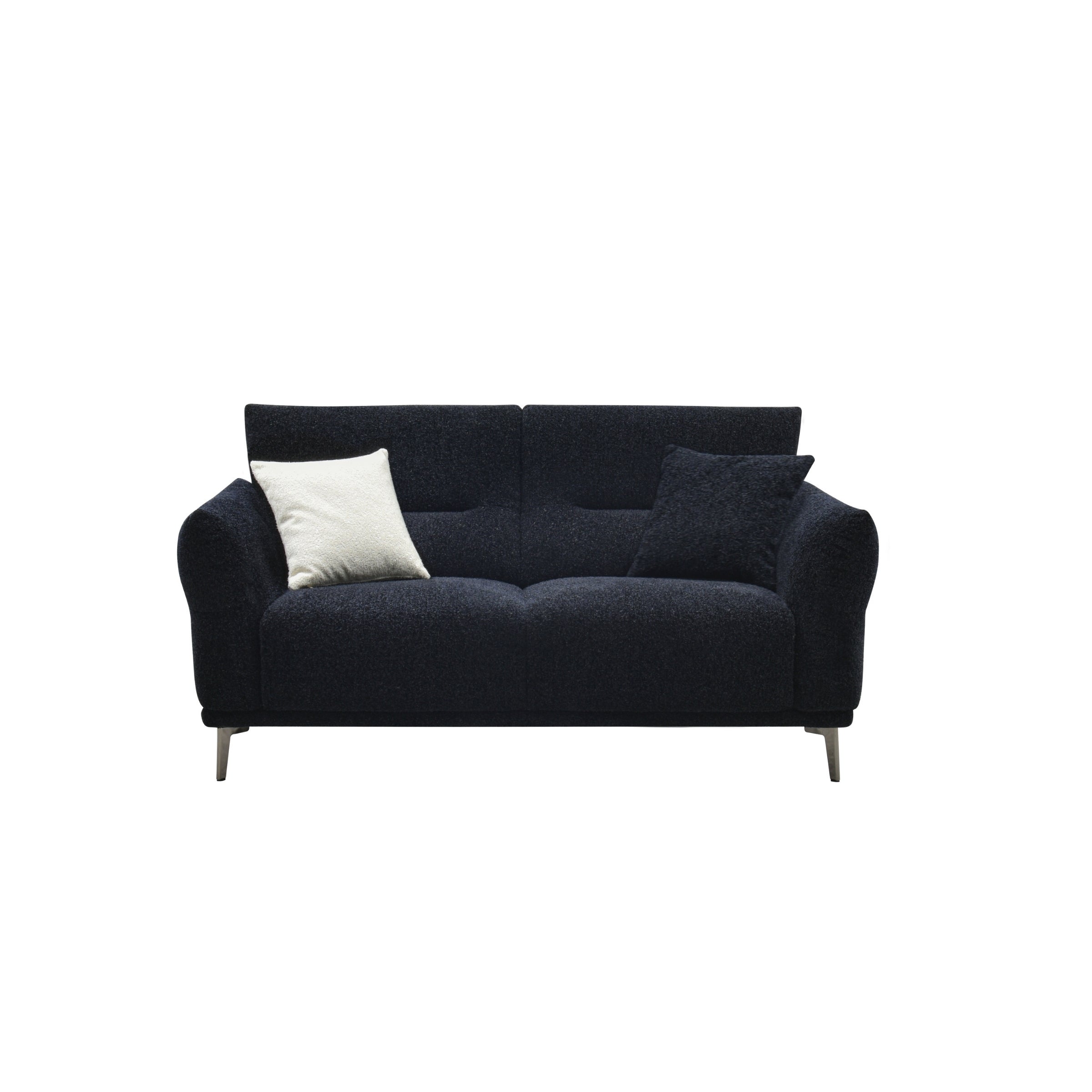 Albany Sofa Set in Soft Boucle fabric in Black colour with Silver fleck