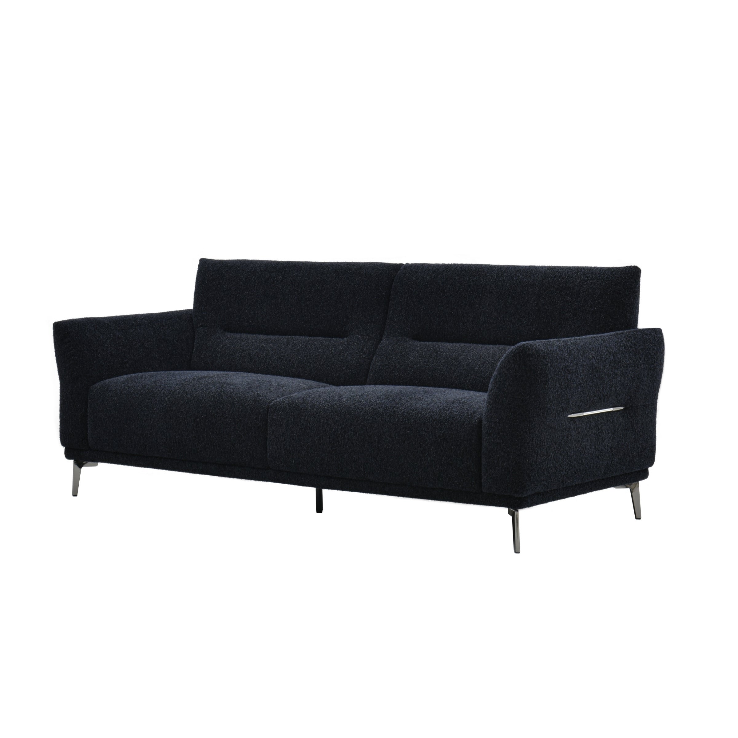 Albany Sofa Set in Soft Boucle fabric in Black colour with Silver fleck