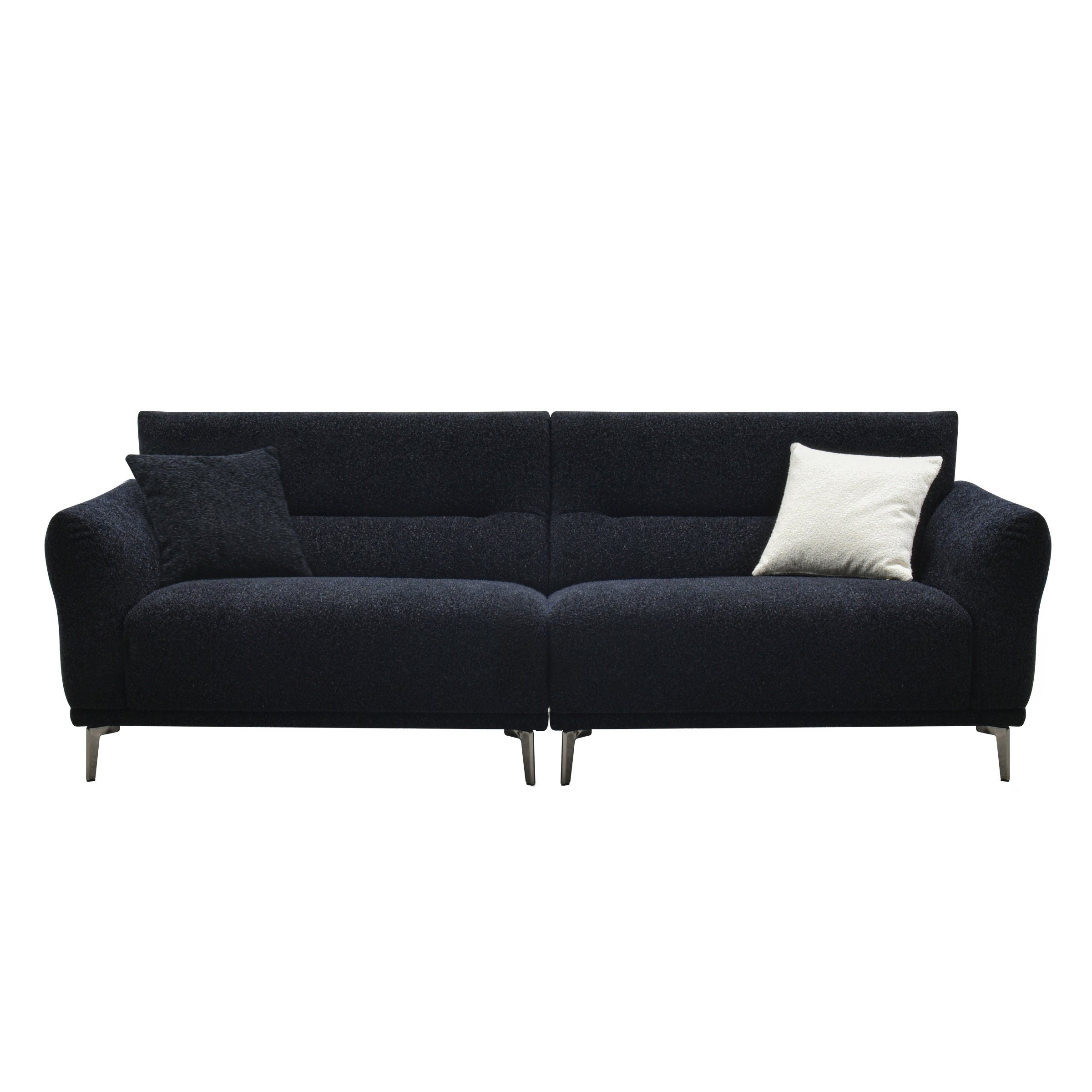 Albany Sofa Set in Soft Boucle fabric in Black colour with Silver fleck