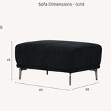 Albany Sofa Set in Soft Boucle fabric in Black colour with Silver fleck