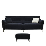 Albany Sofa Set in Soft Boucle fabric in Black colour with Silver fleck