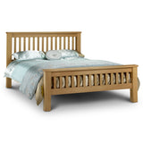 Amsterdam Solid White Oak & Oak Veneers Wooden Bed - High Foot End