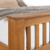 Amsterdam Solid White Oak & Oak Veneers Wooden Bed - High Foot End