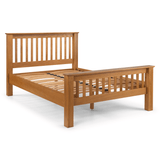Amsterdam Solid White Oak & Oak Veneers Wooden Bed - High Foot End
