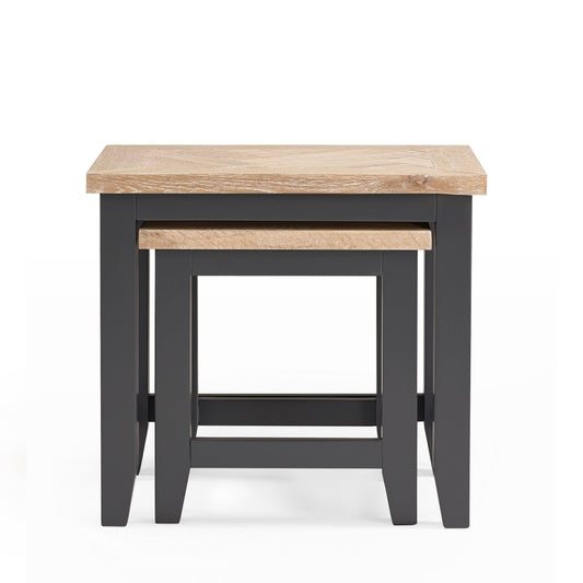 Bordeaux Nest of Tables in Dark Grey & Oak