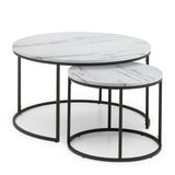 Bellini Round Nesting Coffee Table - White Marble