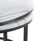 Bellini Round Nesting Coffee Table - White Marble