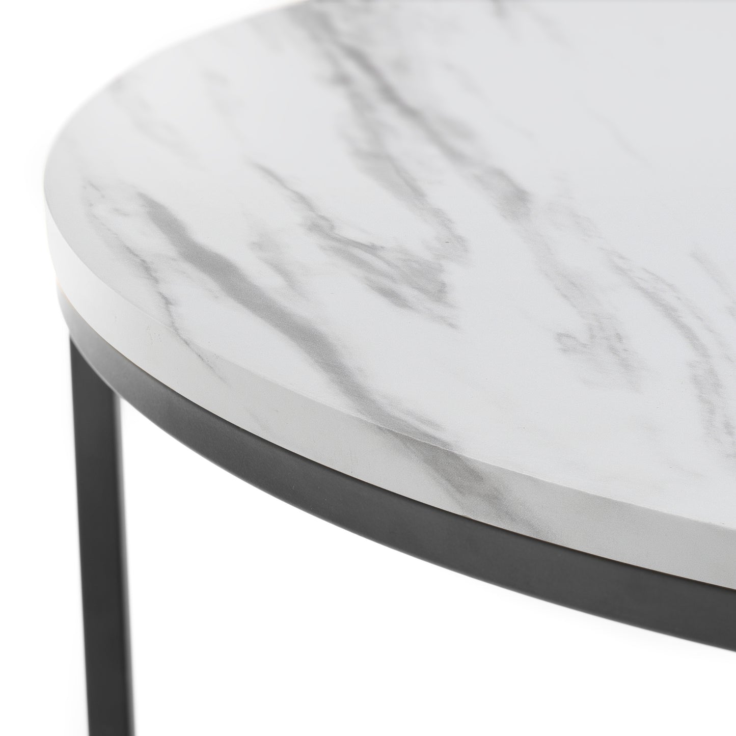 Bellini Round Nesting Coffee Table - White Marble