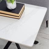 Bradley Lamp Table White Marble & Metal Legs