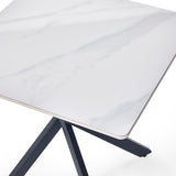 Bradley Lamp Table White Marble & Metal Legs