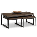 Brooklyn Coffee Table Solid Dark Oak & Gunmetal