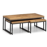 Brooklyn Coffee Table Solid Oak & Gunmetal