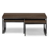 Brooklyn Coffee Table Solid Dark Oak & Gunmetal