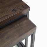 Brooklyn Nesting Lamp Tables_ Dark Oak & Metal