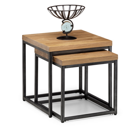 Brooklyn Nesting Lamp Tables_ Oak & Metal