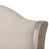 Camille Bed Rubberwood Limed Oak in Oatmeal Linen Fabric