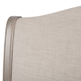 Camille Bed Rubberwood Limed Oak in Oatmeal Linen Fabric