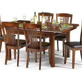 Canterbury Extend. Dining Table & Canterbury Dining Chair Rubberwood Mahogany Finish(6 Chairs)