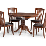 Canterbury Ro. Extend. Dining Table & Canterbury Dining Chair Rubberwood Mahogany(4 Chairs)