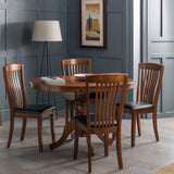 Canterbury Ro. Extend. Dining Table & Canterbury Dining Chair Rubberwood Mahogany(4 Chairs)