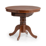 Canterbury Round Extending Dining Table Rubberwood Mahogany Finish