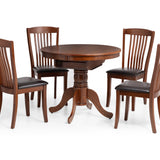 Canterbury Ro. Extend. Dining Table & Canterbury Dining Chair Rubberwood Mahogany(4 Chairs)