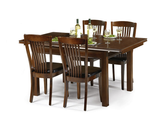 Canterbury Extend. Dining Table + Canterbury Dining Chair Rubberwood Mahogany Finish(6 Chairs)