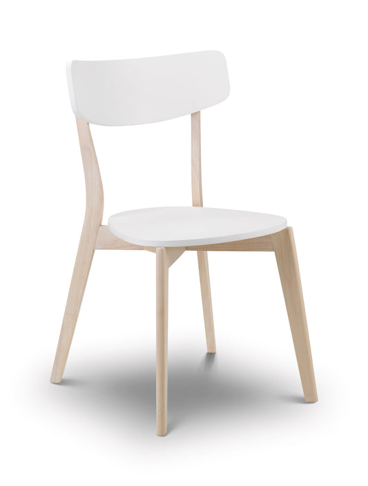 Casa Dining Chair White Lacquer with Limed Oak Legs(4 Chairs)