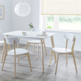 Casa Rect. Dining Table & Casa Dining Chair White Lacquer with Limed Oak Legs(4 Chairs)