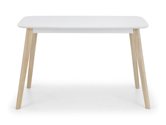 Casa Rectangular Dining Table White Lacquer with Limed Oak Legs