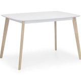 Casa Rectangular Dining Table White Lacquer with Limed Oak Legs