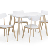 Casa Rect. Dining Table & Casa Dining Chair White Lacquer with Limed Oak Legs(4 Chairs)